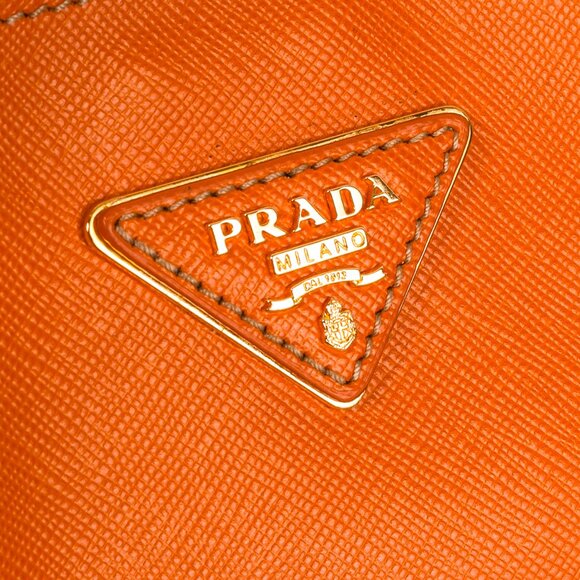 Prada Orange Papaya Saffiano Lux Tote Bag BN1844 - Picture 12 of 15